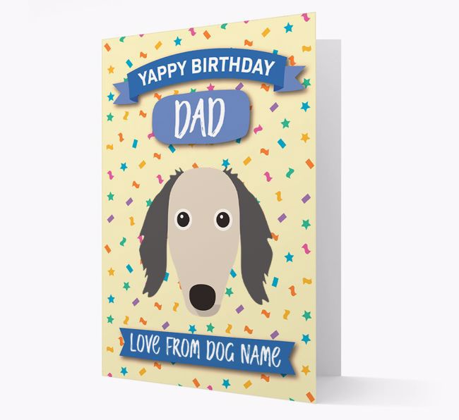 Personalised Card 'Yappy Birthday Dad' with {breedCommonName} Icon